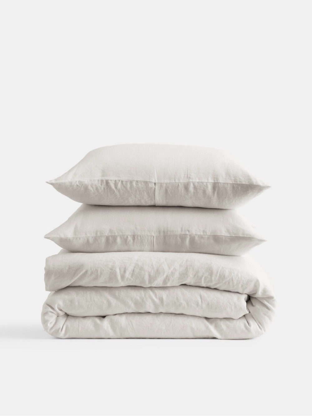 European Linen Duvet Cover Set, Full/Queen in Sand